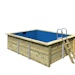 Karibu Rechteck Pool Gr. 2 - 350 x 440 cm - kesseldruckimprägniert Sparset mit Filteranlage -inkl. gratis Pool-Pflegeset