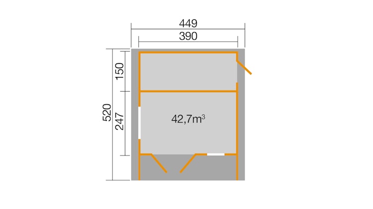 Design Gartenhaus M 445 - 44 mm