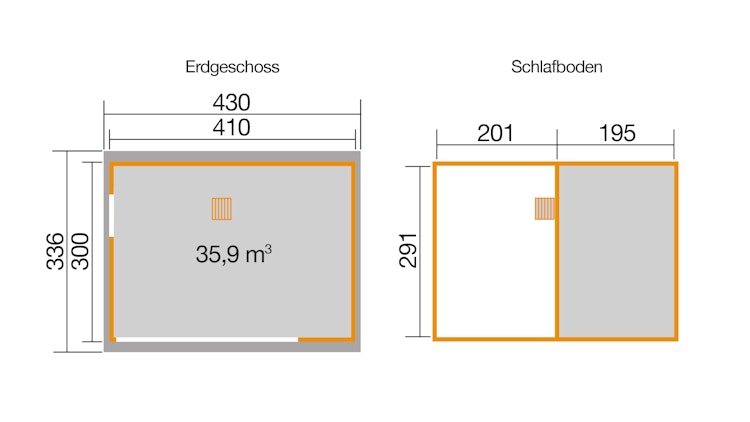 Design Gartenhaus M 445 A mit Aluminiumschiebetür - 44 mm Bild