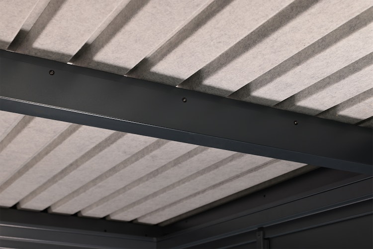 Wolff Finnhaus Premium Metall Gartenhaus Elvar 6030 Anthrazit inkl. 300 cm Anbaudach