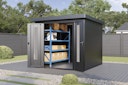 Vorschaubild Wolff Finnhaus Premium Metall Gartenhaus Eirik 2424 Anthrazit