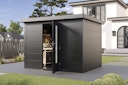 Vorschaubild Wolff Finnhaus Premium Metall Gartenhaus Hakon 3024 Anthrazit