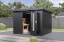 Vorschaubild Wolff Finnhaus Premium Metall Gartenhaus Hakon 3030 Anthrazit