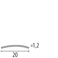 Parkettfreund -Wölbschienen PF 450 F7 poliert 1000x20 mm - 0 - 99 mm Messing poliert mit glatter Oberfläche; mit Schutzfolie