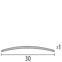 Parkettfreund -Wölbschienen PF 451 SK F8G matt gebürstet 1000x30 mm - 0 - 99 mm Edelstahl matt gebürstet mit glatter Oberfläche; mit Schutzfolie