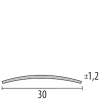 Parkettfreund -Wölbschienen PF 452 SK F7 poliert 900x30 mm - 0 - 99 mm Messing poliert mit glatter Oberfläche; mit Schutzfolie