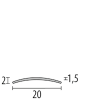 Parkettfreund -Übergangsprofil PF 458 F4 silber 900x20 mm - 0 - 99 mm Aluminium eloxiert mit glatter Oberfläche