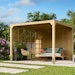 Karibu Pavillon Cubus mit Flachdach inkl. gratis H-PfostenankerBild
