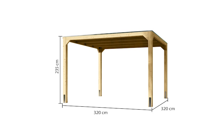 Karibu Pavillon Cubus mit Flachdach inkl. gratis H-Pfostenanker Bild