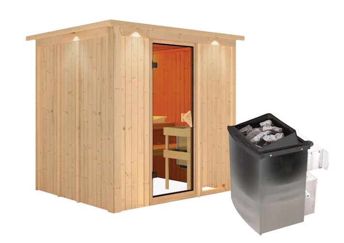 Karibu Sauna Sodin mit Fronteinstieg 68 mm