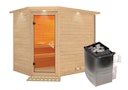 Vorschaubild Karibu Sauna Tanami - Massivholzsauna mit Eckeinstieg 38 mm