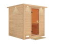 Vorschaubild Karibu Sauna Mojave - Massivholzsauna mit Fronteinstieg 38 mm
