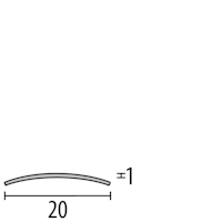 Parkettfreund -Wölbschienen PF 471 S F8 glanz 1000x20 mm - 0 - 99 mm Edelstahl glanz mit glatter Oberfläche; mit Schutzfolie