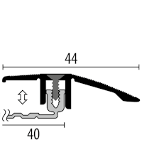 Parkettfreund Twin-Profi-Anpassungsprofil PF 486 F6 bronze 1000x44 mm - 7 - 15 mm Aluminium eloxiert gerillt