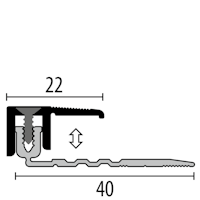 Parkettfreund Twin-Profi-Abschlussprofil PF 487 F6 bronze 1000x22 mm - 7 - 15 mm Aluminium eloxiert gerillt