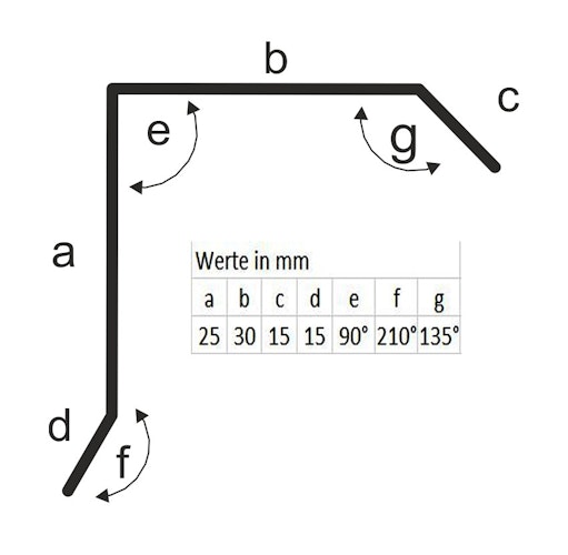 Blendenabdeckung für Gartenhäuser anthrazit (1 Stück, Typ 1b bis 30 mm Breite) Bild