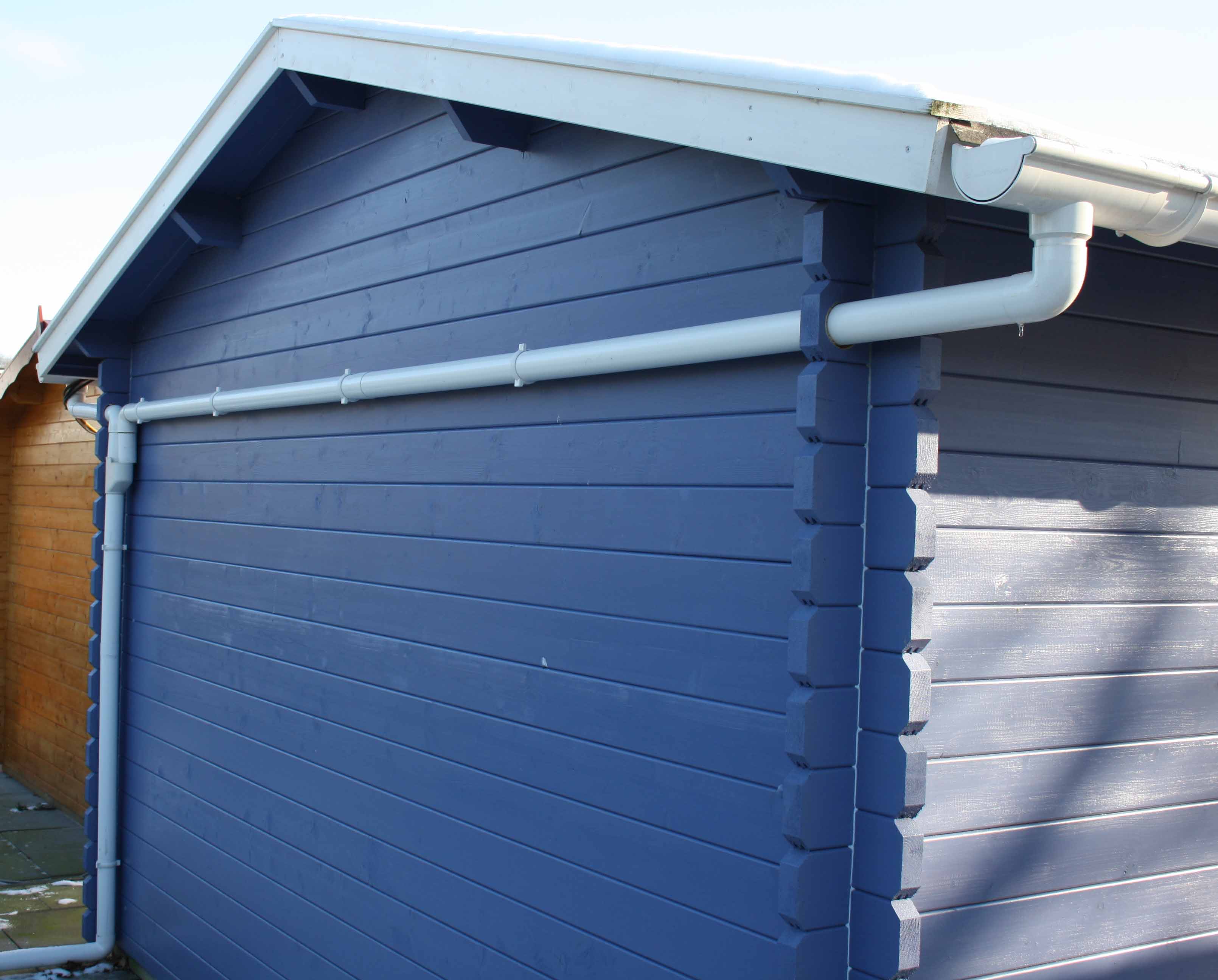 Kunststoff Dachrinnen Ergänzungsset für einseitige Entwässerung (Max. Abstand der Dachseiten: 400 cm)