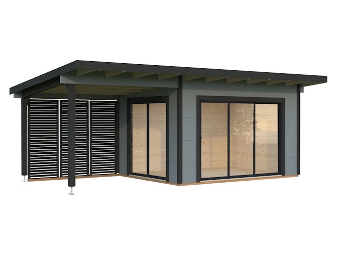 Palmako Gartenhaus Grace 11,2+8,2 m² Slide Plus - 56 mm Inkl. Anbau