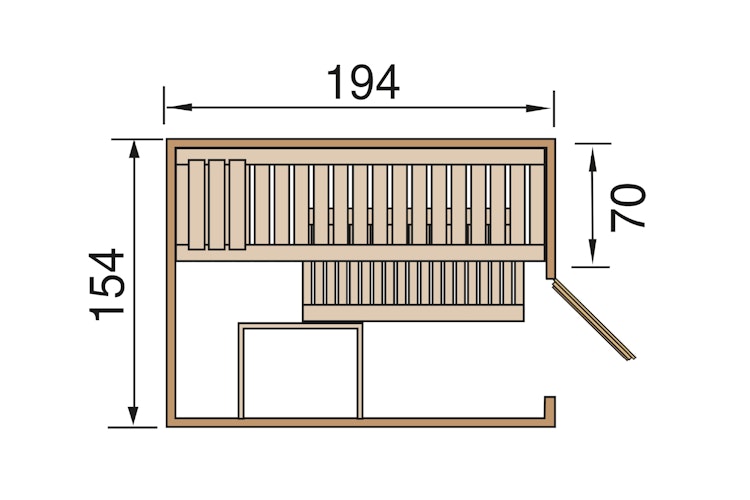 Weka Elementsauna Kaarina 1 mit Fronteinstieg - 68 mm inkl. gratis Sauna-Set im Wert von 240,40 € (10-teilig) Bild