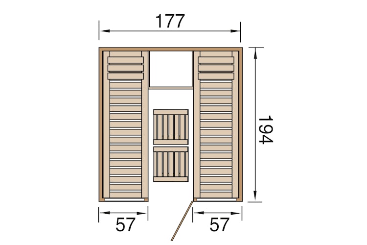 Weka Elementsauna Kaarina 2 mit Fronteinstieg - 68 mm inkl. gratis Sauna-Set im Wert von 240,40 € (10-teilig)