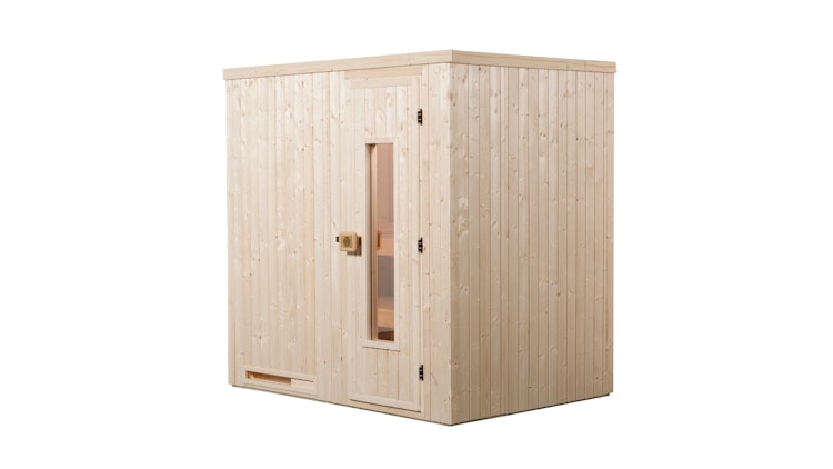 Weka Sauna Halmstad 1 mit Holztür und Fronteinstieg - 68 mm inkl. gratis Sauna-Set im Wert von 240,40 € (10-teilig) Bild