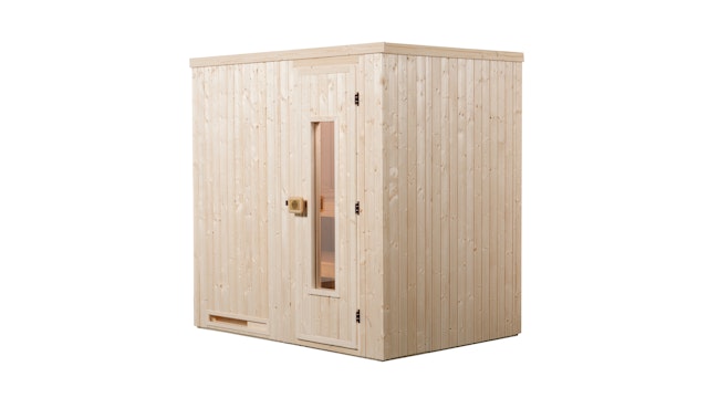 Weka Sauna Halmstad 1 mit Holztür und Fronteinstieg - 68 mm inkl. 10-teiligem gratis Zubehörset (Gesamtwert 237,40 €) Vorschaubild Galerie