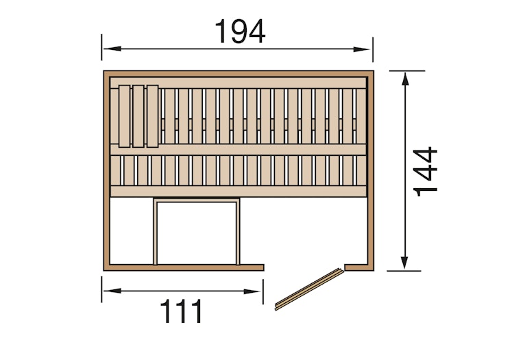 Weka Sauna Halmstad 1 mit Holztür und Fronteinstieg - 68 mm inkl. gratis Sauna-Set im Wert von 240,40 € (10-teilig) Bild