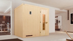 Weka Sauna Halmstad 1 mit Holztür und Fronteinstieg - 68 mm  inkl. 10-teiligem gratis Zubehörset (Gesamtwert 237,40 €)