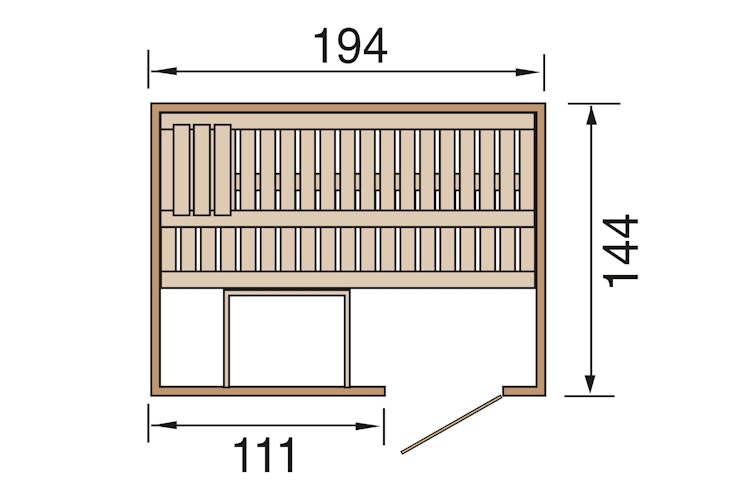 Weka Sauna Halmstad 1 mit Glastür und Fronteinstieg - 68 mm inkl. gratis Sauna-Set im Wert von 240,40 € (10-teilig) Bild