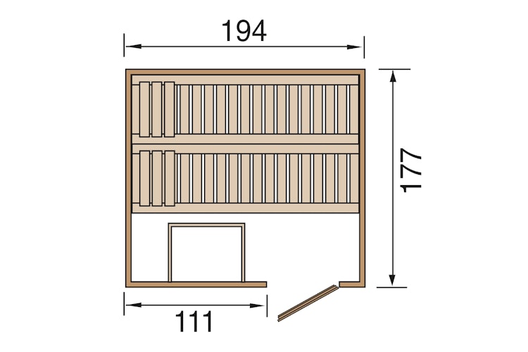 Weka Sauna Halmstad 2 mit Holztür und Fronteinstieg - 68 mm inkl. gratis Sauna-Set im Wert von 240,40 € (10-teilig) Bild