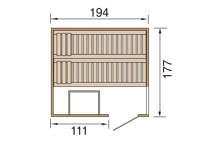 Weka Sauna Halmstad 2 mit Glastür + Fenster und Fronteinstieg - 68 mm inkl. gratis Sauna-Set im Wert von 240,40 € (10-teilig) Bild