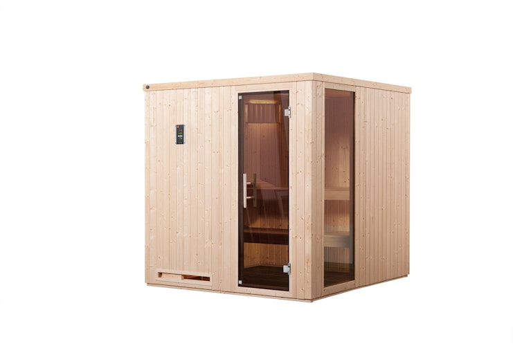 Weka Sauna Halmstad 2 mit Glastür + Fenster und Fronteinstieg - 68 mm