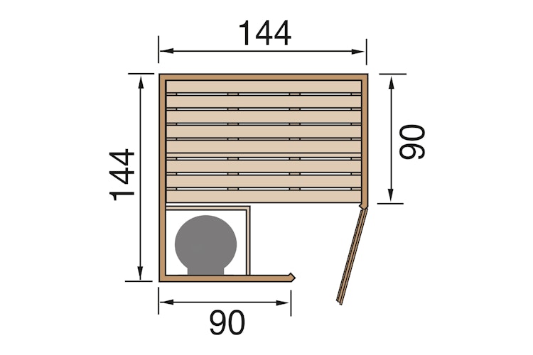 Weka Sauna Kiruna 1 mit Glastür und Eckeinstieg 230 V - 68 mm inkl. gratis Sauna-Set im Wert von 240,40 € (10-teilig) Bild