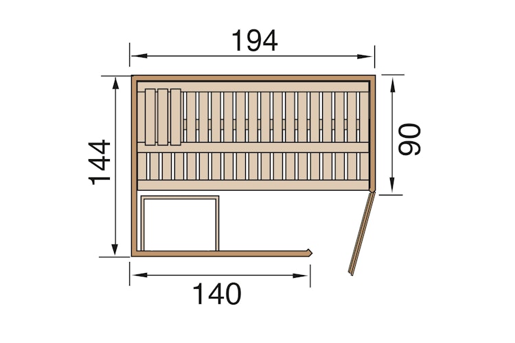 Weka Elementsauna Varberg 1 mit Eckeinstieg - 68 mm inkl. gratis Sauna-Set im Wert von 240,40 € (10-teilig)