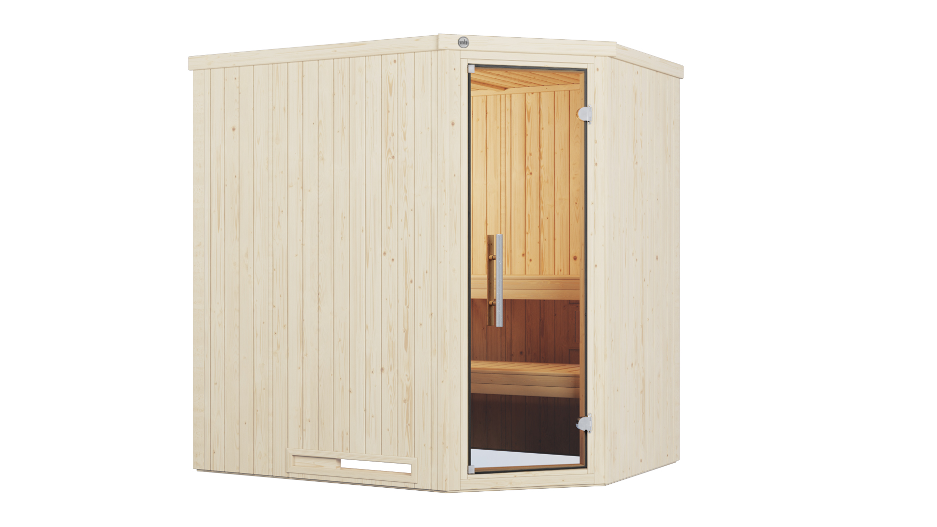Vorschaubild Galerie Weka Elementsauna Varberg 1 Trend mit Eckeinstieg & weiß lasierten Fronten - 68 mm inkl. 10-teiligem gratis Zubehörset (Gesamtwert 237,40 €)