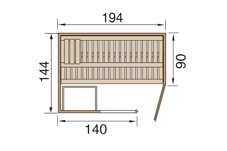 Weka Elementsauna Varberg 1 Trend mit Eckeinstieg & weiß lasierten Fronten - 68 mm inkl. gratis Sauna-Set im Wert von 240,40 € (10-teilig) Bild