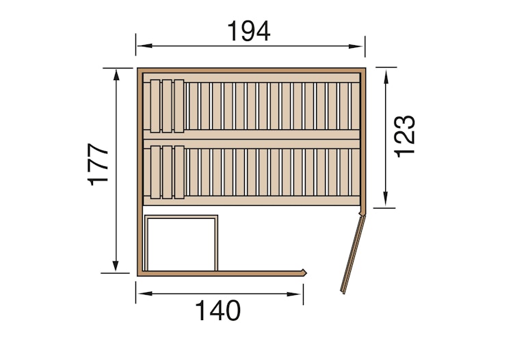 Weka Elementsauna Varberg 2 mit Eckeinstieg - 68 mm inkl. gratis Sauna-Set im Wert von 240,40 € (10-teilig) Bild