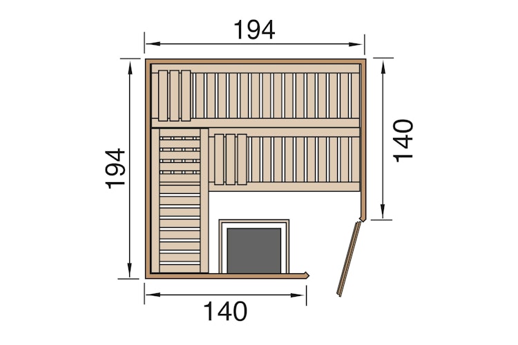 Weka Elementsauna Varberg 3 - 68 mm Sparset 2 inkl. 7,5 kW Bioaktiv-Ofen mit Steuergerät inkl. gratis Sauna-Set im Wert von 240,40 € (10-teilig) Bild