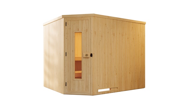 Weka Elementsauna Varberg 4 Familiensauna - 68 mm inkl. 10-teiligem gratis Zubehörset (Gesamtwert 237,40 €) Vorschaubild Galerie