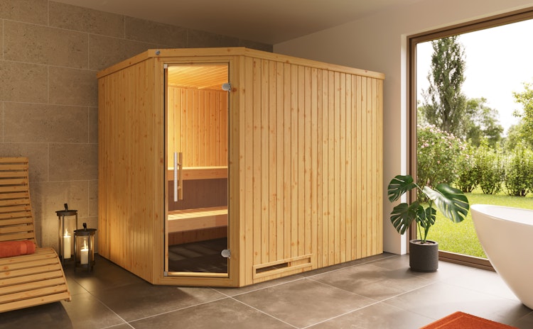 Weka Elementsauna Varberg 4 Familiensauna - 68 mm inkl. gratis Sauna-Set im Wert von 240,40 € (10-teilig) Bild