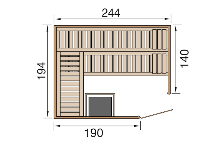 Weka Elementsauna Varberg 4 Trend Familiensauna mit Eckeinstieg & weiß lasierten Fronten - 68 mm inkl. gratis Sauna-Set im Wert von 240,40 € (10-teilig) Bild