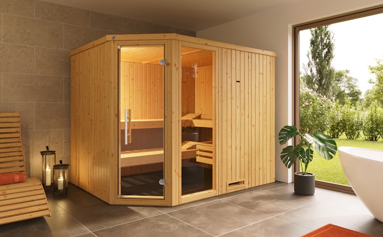 Weka Elementsauna Varberg 4 Familiensauna - 68 mm inkl. gratis Sauna-Set im Wert von 240,40 € (10-teilig) Bild