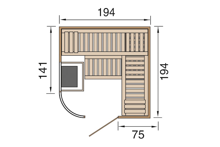 Weka Element-Designsauna Sara 1 Sparset inkl. Ofen - 68 mm - "Alles dabei" inkl. gratis Sauna-Set im Wert von 240,40 € (10-teilig) Bild