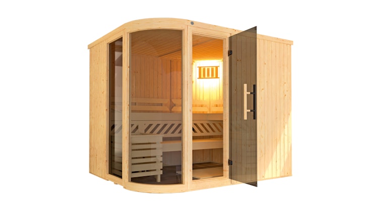 Weka Element-Designsauna Sara 2 Sparset inkl. Ofen - 68 mm - "Alles dabei" inkl. gratis Sauna-Set im Wert von 240,40 € (10-teilig) Bild