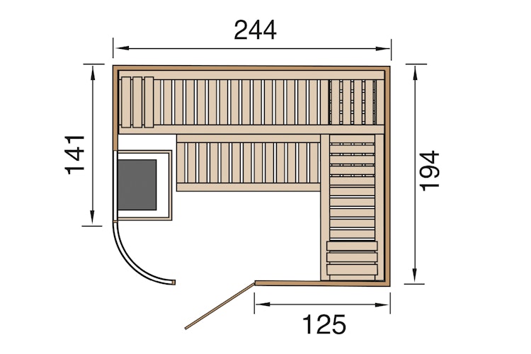 Weka Element-Designsauna Sara 2 Sparset inkl. Ofen - 68 mm - "Alles dabei" inkl. gratis Sauna-Set im Wert von 240,40 € (10-teilig) Bild