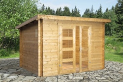 Wolff Finnhaus Gartenhaus Gent A - Aktionsmodell - inkl. gratis Fundamentanker/Pads
