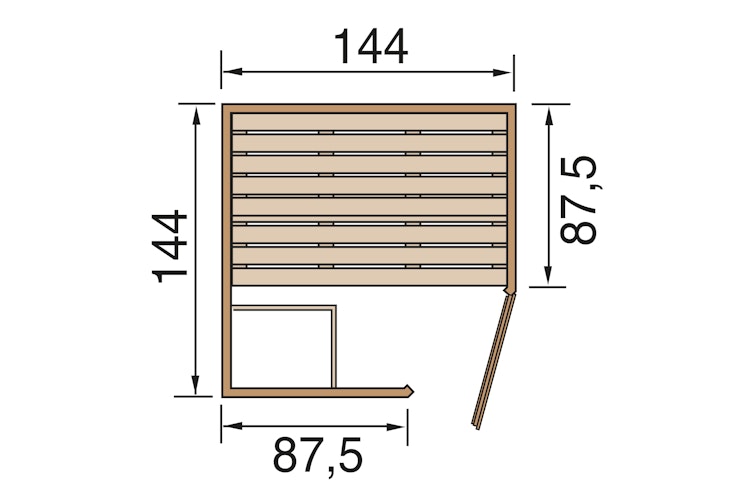 Weka Massivholz-Elementsauna Laukkala 1 mit Glastüre - 38 mm mit Eckeinstieg inkl. gratis Sauna-Set im Wert von 240,40 € (10-teilig) Bild