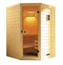 Vorschaubild Weka Massivholz-Elementsauna Laukkala 1 mit Glastüre - 38 mm mit Eckeinstieg inkl. gratis Sauna-Set im Wert von 240,40 € (10-teilig)