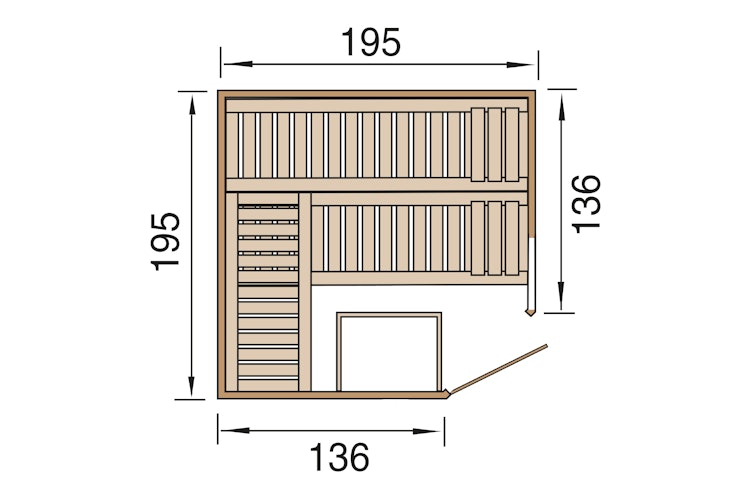 Weka Premium Massivholz-Elementsauna Kemi Eck 1 mit Glastür/Fenster inkl. Komfortpaket - 45 mm inkl. gratis Sauna-Set im Wert von 240,40 € (10-teilig) Bild