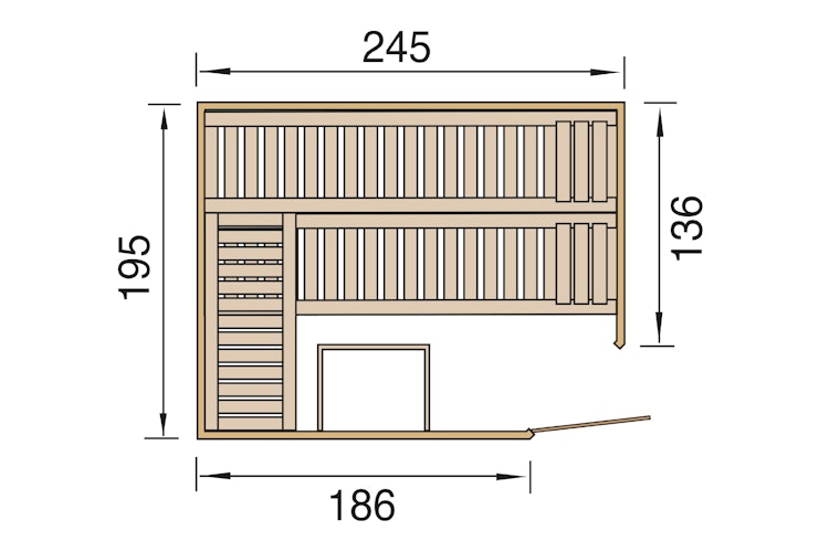 Weka Premium Massivholz-Elementsauna Kemi Eck 2 mit Glastür/Fenster inkl. Komfortpaket - 45 mm inkl. gratis Sauna-Set im Wert von 240,40 € (10-teilig) Bild